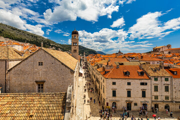 Dubrovnik a city in southern Croatia fronting the Adriatic Sea, Europe. Old city center of famous...