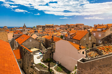 Dubrovnik a city in southern Croatia fronting the Adriatic Sea, Europe. Old city center of famous...