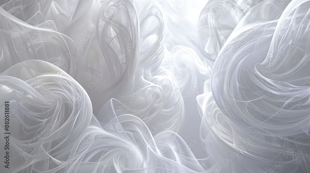 Aufkleber white abstract 3d of soft and smooth shapes.