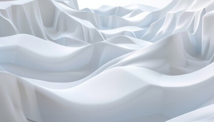 White wavy silk or satin fabric.