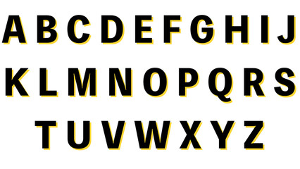 装飾文字セット|アルファベット大文字:黒+黄