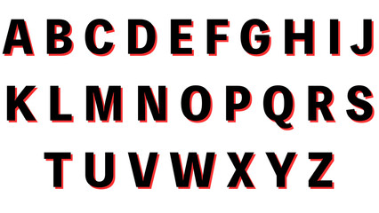 装飾文字セット|アルファベット大文字:黒+赤