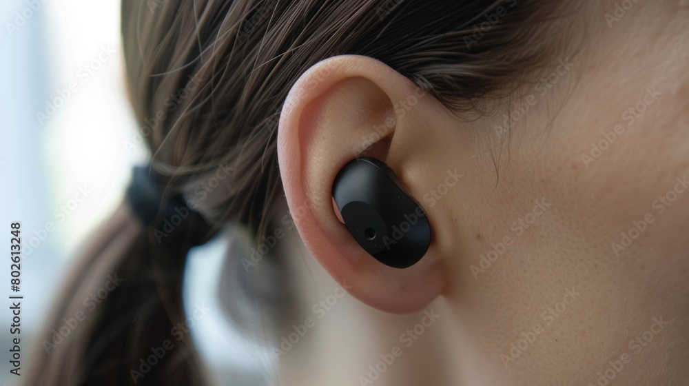 Poster an image of a small inconuous earpiece described to provide realtime feedback and coaching to improv