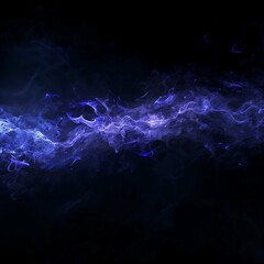Abstract blue and purple whispy smoke on a black background