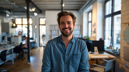 Obraz premium smiling man in modern office