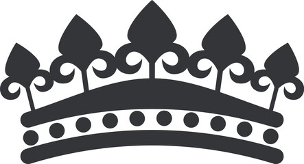 King crowns icon silhouette, queen tiara, royal crown logo. Power dynasty royalty emblem, vintage heraldic black symbols vector set