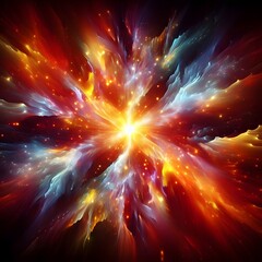 Fusion flare abstract colorful shapes background display of vibrant hues and dynamic patterns