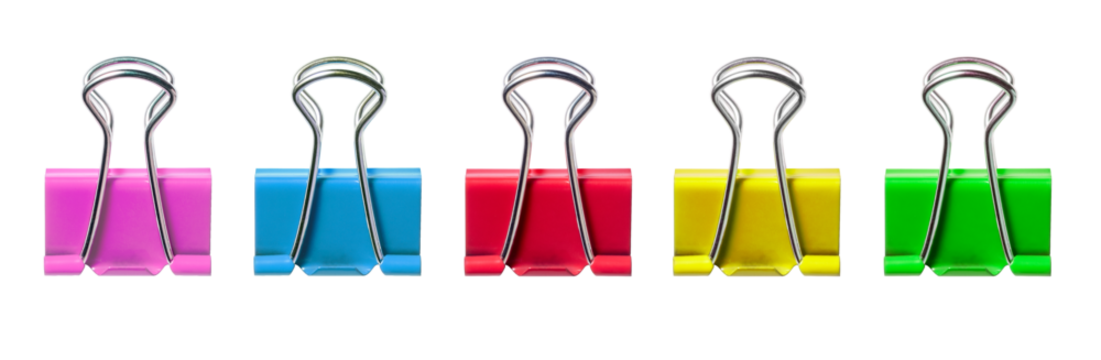 カラフルなダブルクリップ