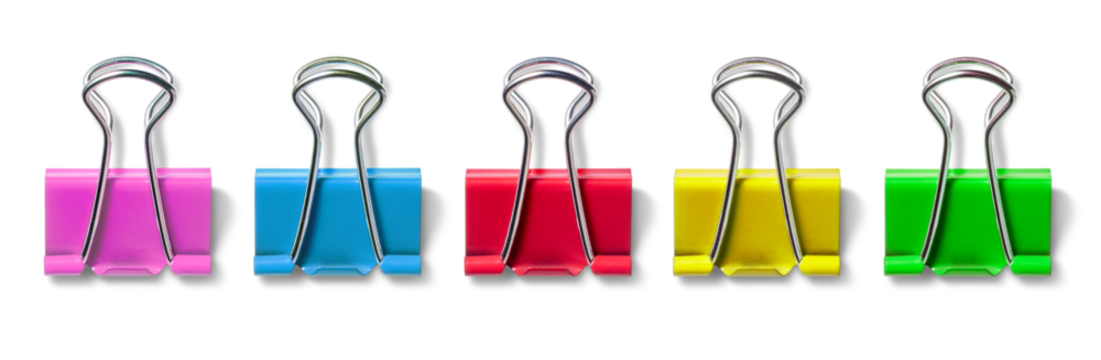 カラフルなダブルクリップ