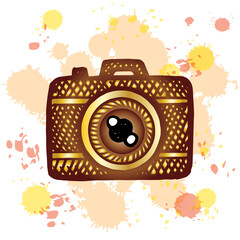 Camera icon hand drawing illustration vector