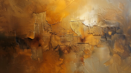 Golden Earth: Abstract Oil Painting in Earthy Tones