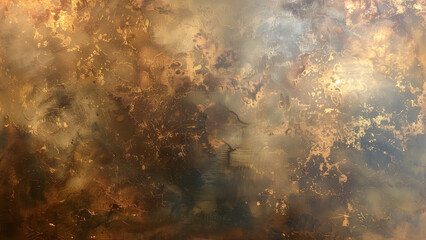 Obraz premium Golden Details: Abstract Oil Painting in Earthy Tones