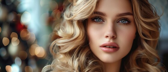 Hairstyling showcase, blonde curls of elegance