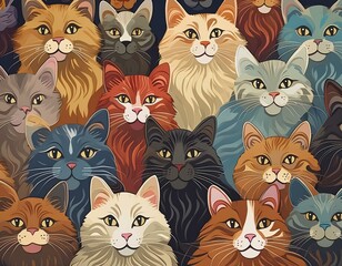 ilustraci&oacute;n de gatos.