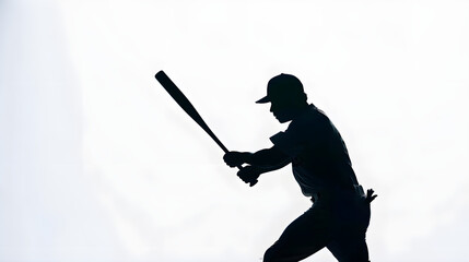 silhouette, baseball