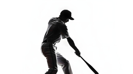silhouette, baseball