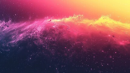 A colorful space background with a pink and yellow line