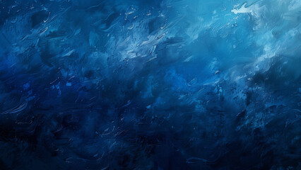 Into the Blue: Deep Oil Painting Canvas