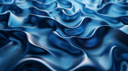 business background, abstract blue silk waves 3d wallpaper 