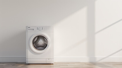Clean Aesthetics: Washing Machine Beside White Wall