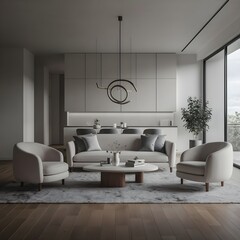 modern living room with furniture