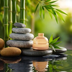 spa and skin care still life with zen stones