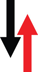 Simple up and down arrows. Upward, downward arrows eps 10.