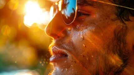 He finishes off with a light layer of SPF protecting his skin from sun damage.