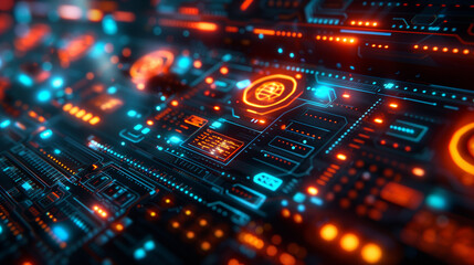 Fototapeta premium futuristic technology background, digital tech wallpaper 