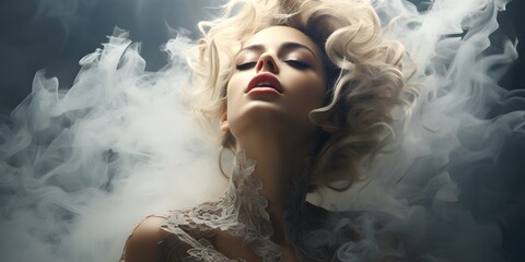surreal fantastic smoking woman