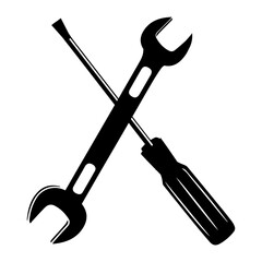 Screwdriver icon vector. Wrench icon symbol. Repair icon in trendy flat design