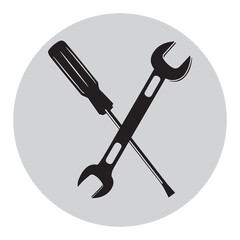 Screwdriver icon vector. Wrench icon symbol. Repair icon in trendy flat design