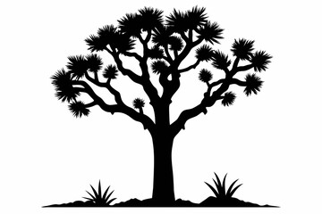 Obraz premium silhouette of tree vector art illustration