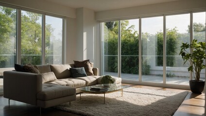 view of a living room with a couch and a coffee table