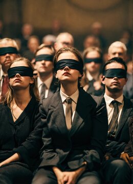 People blindfolded