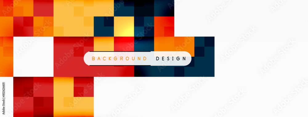 Aufkleber A vibrant Electric blue background with a white arrow pointing to the right. The design features a Parallel pattern with Symmetry and Triangle shapes, enhancing the brands identity
