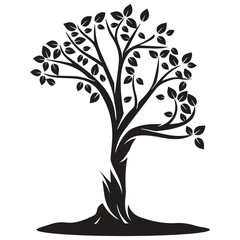 simple tree decor silhouette vector image