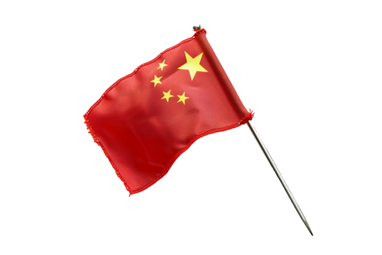 china flag in a Pin, isolated PNG, white background