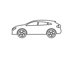 Car icon symbol Flat vector illustration silhouette. concept of auto, view, sport, race, transport, and automobile vector illustration.