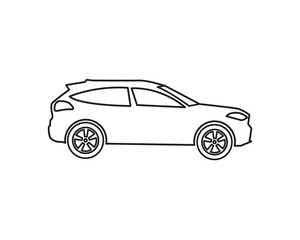 Car icon symbol Flat vector illustration silhouette. concept of auto, view, sport, race, transport, and automobile vector illustration.