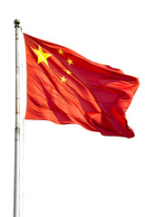 china Flag on Poles, isolated PNG, white background