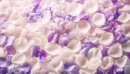 一面に敷き詰められた紫色の花弁