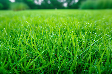 Fototapeta premium 朝露の草