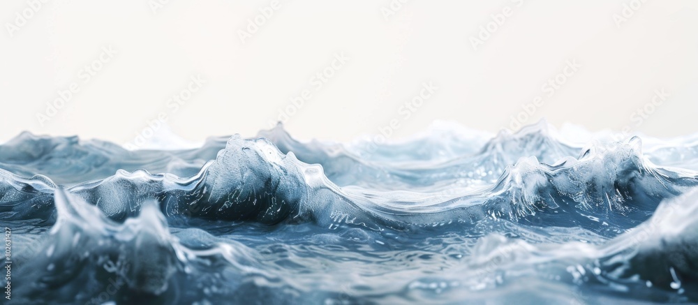 Poster captured up close, the powerful force of a massive wave in the open ocean as it rises and crashes wi