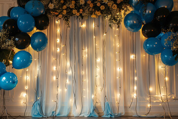 Blue Bliss: A Balloon Extravaganza
Celebration in Bloom Balloons and Blossoms
Lighting up the Night Party with Blue Hues
Whimsical Wonders Balloons Lights and Blooms