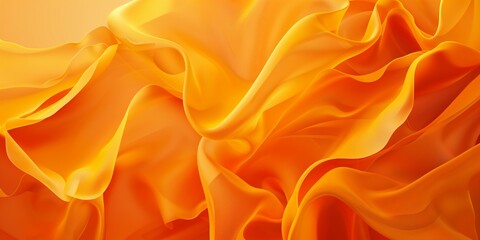 Fototapeta premium Abstract Background with 3D Wave Bright Gold and orange Gradient Silk Fabric, vivid colorful orange backgrounds.