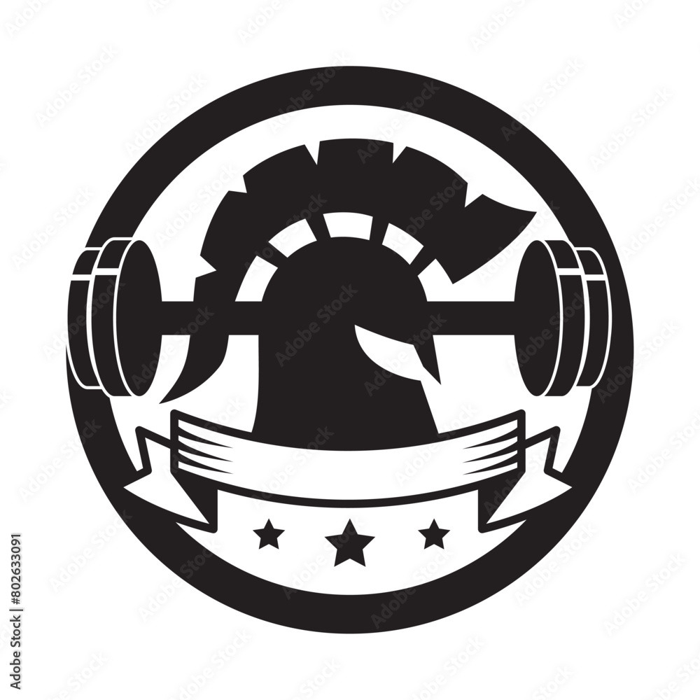 Wall mural gym emblem exercise