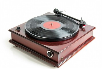 Classic record player, isolated on white 