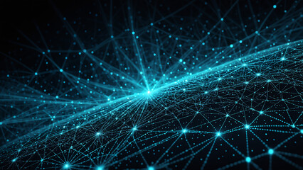 Fototapeta premium abstract-background-dominated-by-a-complex-network-of-dots-with-varying-sizes-interlaced-with-grain.