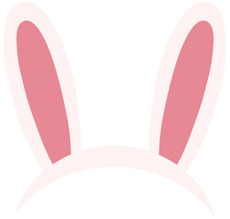 Cute easter bunny ears mask flat vector illustration isolated on white background.